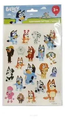 Immagine prodotto di Bluey Set di 40 tatuaggi lavabili - divertimento creativo per ogni occasione