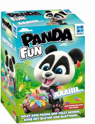 Produktbild von MEGABLEU, PANDA FUN, Lustige Kinderspiele, Elektronisches Familienspiel mit Musik, Witziges Schnelligkeitsspiel, Spaßiger Panda pustet Blüten, Für 2–4 Spieler ab 3 Jahren