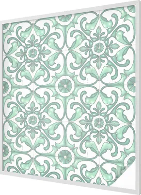 Obrázek produktu pro Vitrážová fólie na okno - 116x100 cm - vitrážový vzor - neprůhledná dekorativní fólie na ochranu soukromí - samolepicí, UV ochrana - zelená symetrie