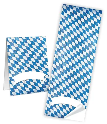 Produktbild von Geschenkaufkleber bayerisch Rautenmuster blau weiß zum Beschriften 10 Stück25 Stück