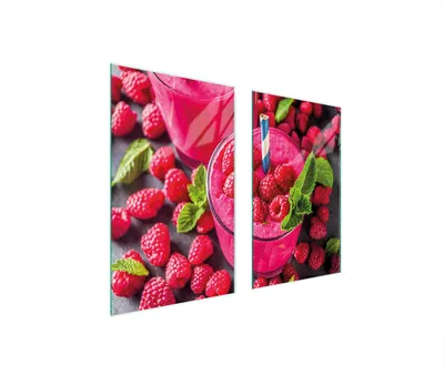 Image de Plaques de recouvrement pour cuisinière 2 pièces 75x52 Vitrocéramiquefeldabdeckung Glas Himbeeren Rosa