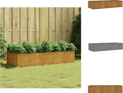 Image de vidaXL Jardinière surélevée 200x80x40 cm en acier Corten - Pots de fleurs et jardinières