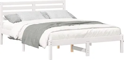 Obrázok produktu pre Rám postele Biela 135 x 190 cm Masívne borovicové drevo