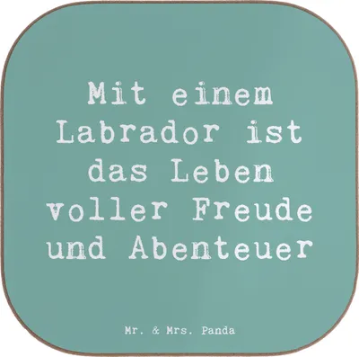Produktbild von Mr. & Mrs. Panda Tassen Untersetzer Spruch Labradorleben - Meeresbrise - Geschenk, freundlicher Hund, Tischschoner, energiegeladener, gläseruntersetzer, Tasse, Coaster