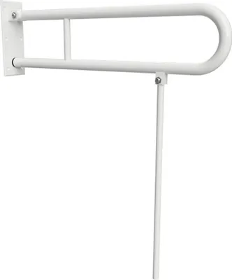 Produktbild von BELP Stützklappgriff in U-Form mit Standfuß Eisen Weiß 100x800x616 mm, 120 kg Traglast für Bad & WC >> zum Bohren