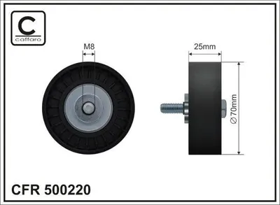 Produktbild von CAFFARO 500220 Umlenkrolle Keilrippenriemen 70mm für FORD Fiesta Mk6 Schrägheck (JA8, JR8) FOCUS III Turnier Kuga Mk2 (DM2) MONDEO IV Turnier (BA7)