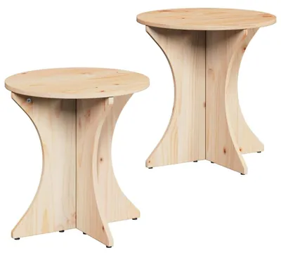 Immagine prodotto di Set di 2 tavolini rotondi in legno massello