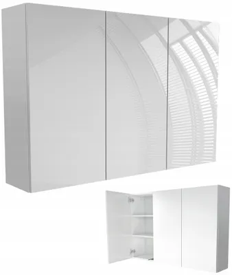 Produktbild von Hängende Badezimmerkommode 120x80 cm in Weiß Hochglanz