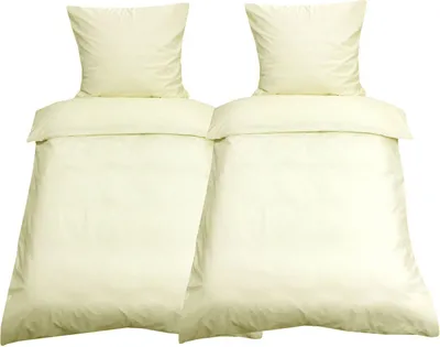 Produktbild von 4 tlg Uni Bettwäsche 135x200 Beige Einfarbig Renforce Garnitur 100% Baumwolle