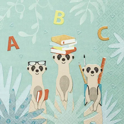 Produktbild von 20 Servietten Have Fun - Erdmännchen in der Schule 33x33cm