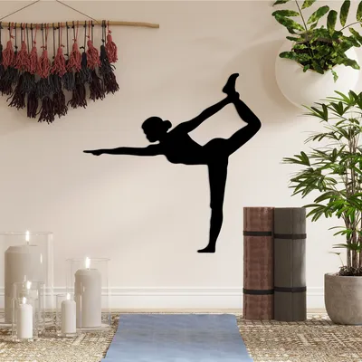 Produktbild von Wallity, Yoga 11, Dekoratives Wandaccessoire aus Metall, Schwarz, 100 % METALL, 55 x 55 cm