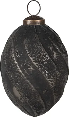 Obrázek produktu pro Clayre & Eef Vánoční ozdoba Ø 7x10 cm černé sklo
