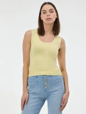 Produktbild von Orsay Damen Tanktop aus 100% Polyester mit Rundhalsausschnitt, Gelb, Größe 38