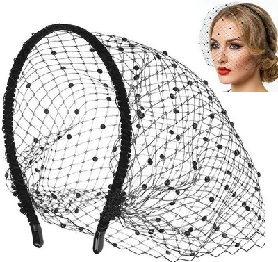 Produktbild von Netz-Haarreif – Perfekter Vintage-Schleier – Netz-Haarreif – Damenschleier – Kopfbedeckung – Elegante Kopfbedeckung der 1920er – Damen-Kopfbedeckung