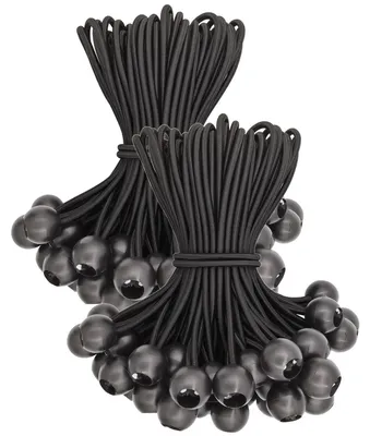 Produktbild von Spanngummis mit Kugel 15cm - 100 Stück Schwarz