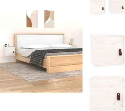 Immagine prodotto di vidaXL Armadi a muro 2 pz. Bianco 31,5x30x30 cm in legno di pino massiccio - Mensole a muro