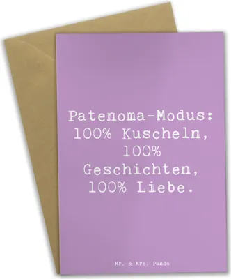 Produktbild von Mr. & Mrs. Panda Glückwunschkarte Spruch Patenoma Modus - Lavendeltraum - Geschenk, Humor, Patenschaft, Anlass, Handarbeit, einladungskarten, hochzeitskarten, Familie