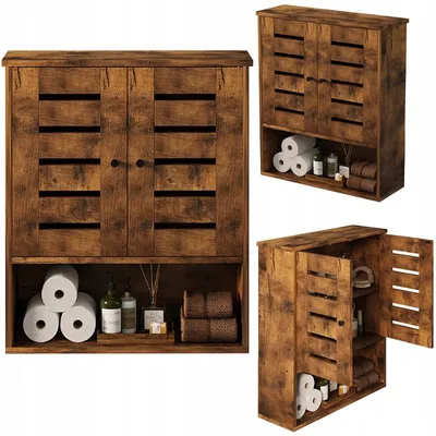 Immagine prodotto di Mobile da bagno sospeso in marrone rustico, 60 cm