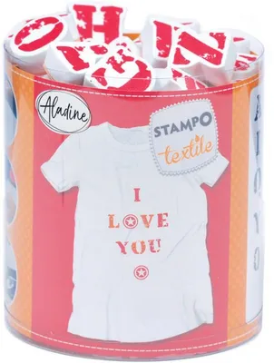 Produktbild von Aladine Stempelset Textil Alphabet 45 Stück - Kreatives Bastelset