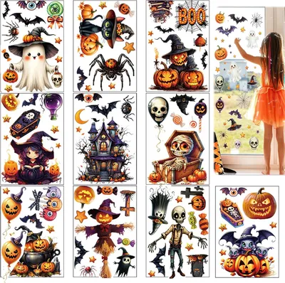 Productafbeelding van 10 stuks raamafbeeldingen Halloween, 20 x 30 cm Halloween griezelig