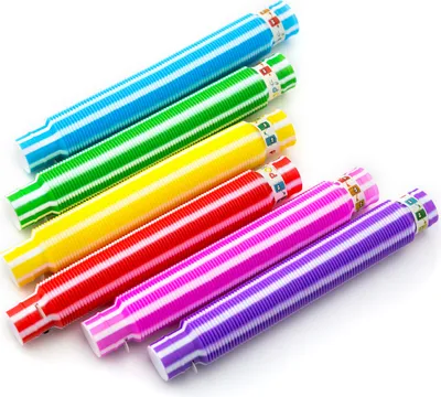 Produktbild von LED Pop Tubes Fidget Toys Set – Buntes Party Deko mit Knicklichter Armbändern für Kindergeburtstag & mehr! Sensorik Spielzeug für Kleinkinder, 6 Farbe