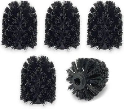 Productafbeelding van Reserveborstelkop voor toiletborstel - 5 stuks - 7 x 7 x 9 cm - zwart