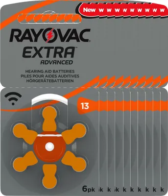 Immagine prodotto di 60x Rayovac batteria per apparecchi acustici Zinco-aria, 13, 1,4V 10x 6 Blister