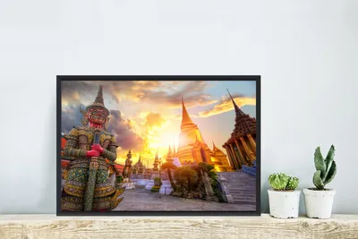 Produktbild von MuchoWow® MuchoWow® Gerahmtes Poster Thailand - Statue - Sonne 60x40 cm - Poster mit zchwarzem Bilderrahmen - Printing - Wanddeko Schlafzimmer