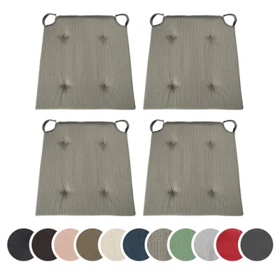 Produktbild von sleepling - 4er Set Stuhlkissen, für Indoor und Outdoor, 100% Baumwolle, 42 x 40 cm, grau