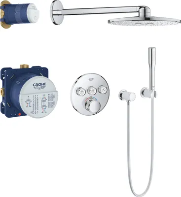 Produktbild von Grohe UP-Duschsystem GROHTHERM SMARTCONTROL rund, 3 Absperrventile chrom