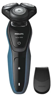 Zdjęcie produktu dla Philips AquaTouch S5050/04, Golarka rotacyjna, Czarny, Niebieski, AC/Bateria, Niklowo-metalowo-wodorkowa (NiMH), 8 h, 0,1 W