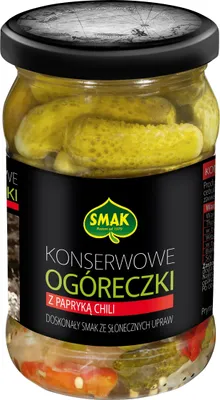 Zdjęcie produktu dla Ogóreczki konserwowe z papryką chili 300/150 g Smak