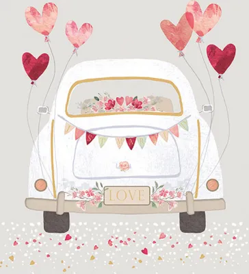 Produktbild von Serviette "Just Married Car", 20 Stück