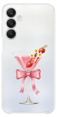 Produktbild von Flexible Hülle für das Samsung Galaxy A25, Kameraschutz, TPU Silikon transparent, Erdbeercocktail