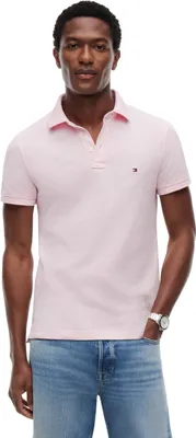 Productafbeelding van Tommy Hilfiger heren polo shirt, korte mouwen, model 1985, slim fit, roze (Pink Lily), maat XL