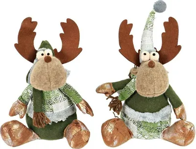 Immagine prodotto di Decorazione renna Natale duo fermaporta 15 x 22 x 28 cm - set da 2
