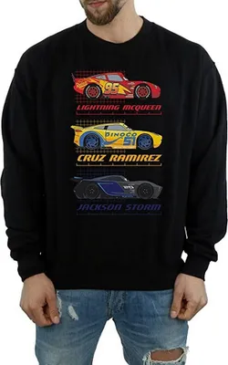 Produktbild von Cars - "Racer Profile" Sweatshirt für Herren BI870 (M) (Schwarz)