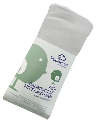 Produktbild von Träumeland Spannbettlaken Baumwolle hellgrau 100 x 100 cm