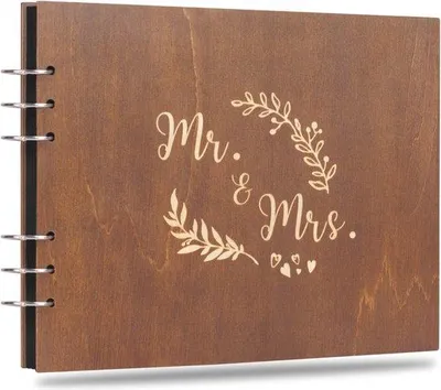 Produktbild von Famanu Gästebuch 28 cm - Holzcover für Hochzeiten und Geburtstage
