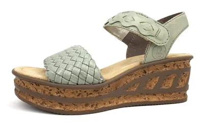 Produktbild von Rieker  Damenschuhe Sandalen Hoch Sandalette Grün Freizeit, Schuhgröße:41 EU