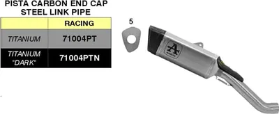 Immagine prodotto di Marmitta slip-on ARROW pista in titanio dark con raccordo per Aprilia Tuono v4 1100