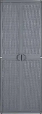 Produktbild von vidaXL Gartenschrank Grau 65x45x172 cm PP Rattan