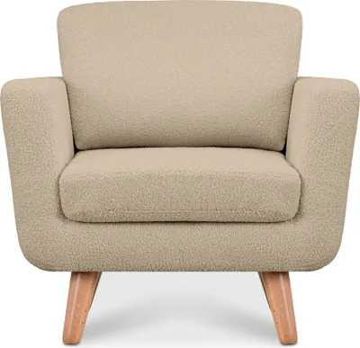 Produktbild von KONSIMO Klassische Sessel mit Armlehnen "TAGIO", Beige, Bouclé-Stoff, Scandinavian, 86x80x88cm