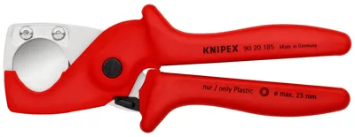 Produktbild von Knipex 90 20 185, Hand-Kabelschneider, Rot, Kunststoff, Stahl, Rot, Edelstahl, 2,5 cm, REACH