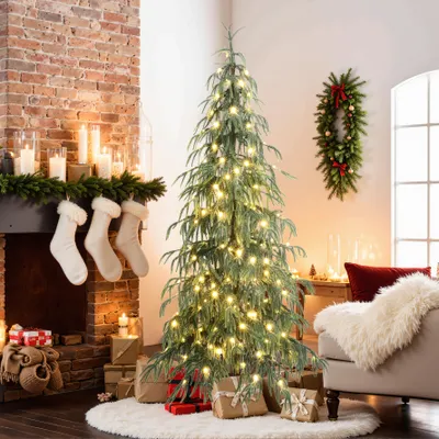 Produktbild von Norfolk-Weihnachtsbaum 200 cm, 1740 PE-Zweigspitzen, 8 Lichtmodi HTAP0298
