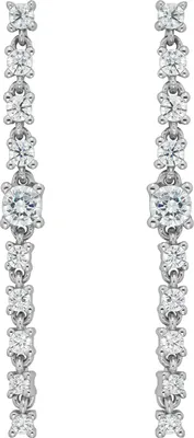 Produktbild von Elegante 925 Sterling Silber (Rhodiniert) Damen - Paar Ohrringe mit Zirkonia - 26mm*3mm; TRS24881