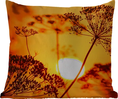 Produktbild von MuchoWow® Outdoor Kissen - Pflanzen - Blumen - Sonnenuntergang - Orange - 60x60 cm - Wetterfest - Lounge Kissen - Dekoration - Schlaf Kissen
