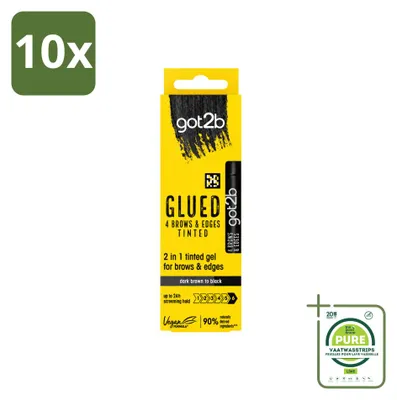 Imagen del producto de 10 unidades de gel de peinado 2 en 1 Got2B para cejas y línea del cabello, color , 16 ml - Paquete grande