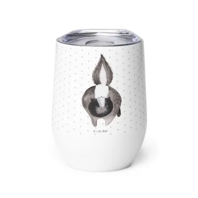 Produktbild von Mr. & Mrs. Panda Thermo Becher Stinktier Angriff - Weiß - Geschenk, kaffee tasse, wütend, Edelstahlbecher, Thermobecher, Stinker, Wildtier, thermosbecher, Drohung