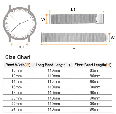 Produktbild von Uhrenarmband 16mm Edelstahl Maschen mit Schnalle, Uhrenarmb?nder Schnellverschluss Verstellbares Vintage Ersatzarmband fš¹r Smartwatch Universal Uhr Elegantes Damen Herren (Silber)